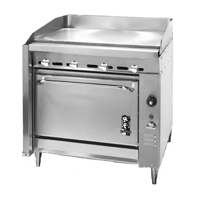 Montague Stainless Steel Heavy Duty 36" Wide Gas Range with 36" Griddle and Manual Control