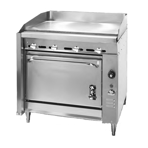 Montague Stainless Steel Heavy Duty 36" Wide Gas Range with 36" Griddle and Manual Control