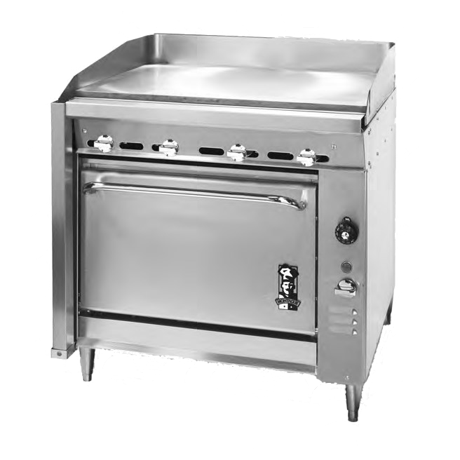 Montague Stainless Steel Heavy Duty 36" Wide Gas Range with (1) Plancha Top and Manual Control