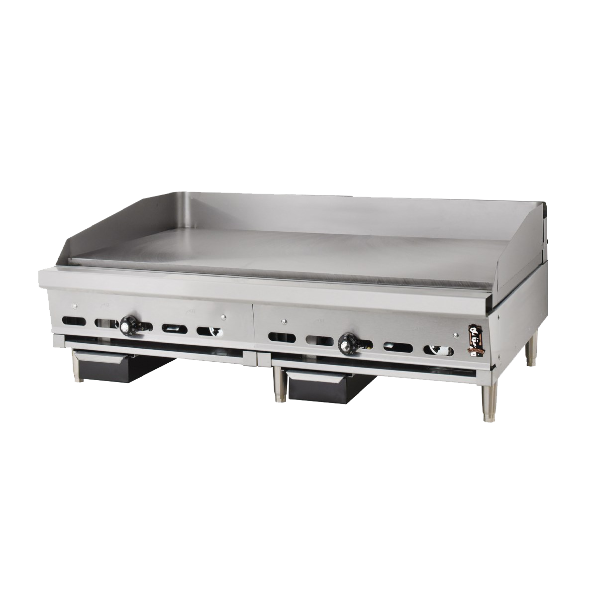 Montague Stainless Steel Heavy Duty 48" Wide Countertop Gas Range with Griddle and Thermostatic Controls