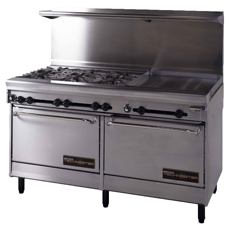 Montague Stainless Steel Restaurant 60" Wide Gas Range with (10) Open Burners and (2) Standard Oven Bases