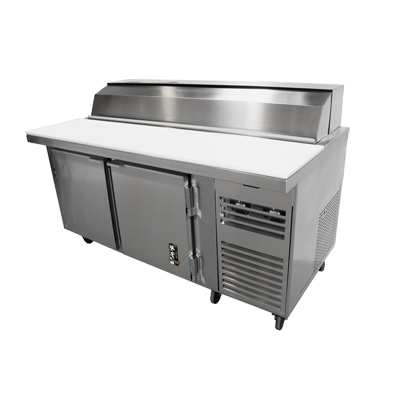 Montague Stainless Steel 60" Wide Three Section Sandwich Prep Table with Refrigeration and Digital Thermometer