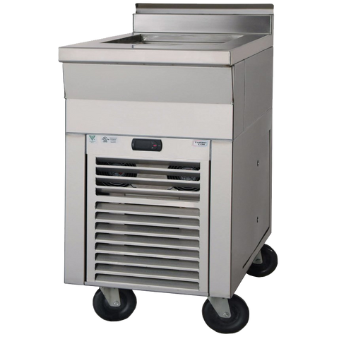 Montague Stainless Steel 36" Wide One Section Glycol Prep Pan Table with Mount Refrigeration and Digital Thermometer