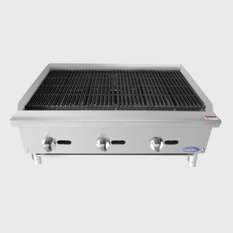 Atosa Stainless Heavy Duty Three Burner Radiant Charbroiler 36" W
