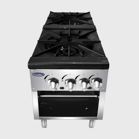Atosa Stainless Two Burner Double Stock Pot Stove 18" W