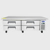 Atosa Stainless Two Door Four Drawer Extended Top Refrigerated Chef Base 72