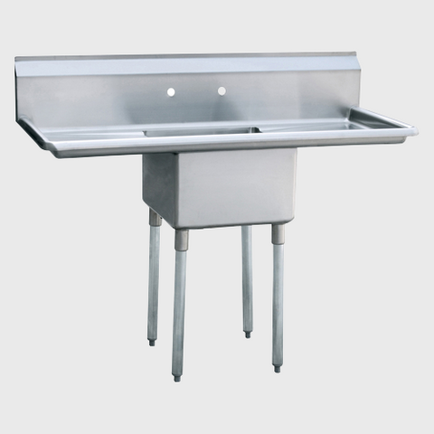 Atosa Stainless One Compartment Sink With Right And Left Drainboards 54" W