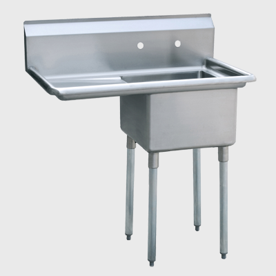 Atosa Stainless One Compartment Sink With Left Drainboard 39" W