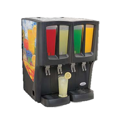 Grindmaster Cecilware Cold Beverage Dispenser Electric Four 2.4 Gallon Capacity Bowls