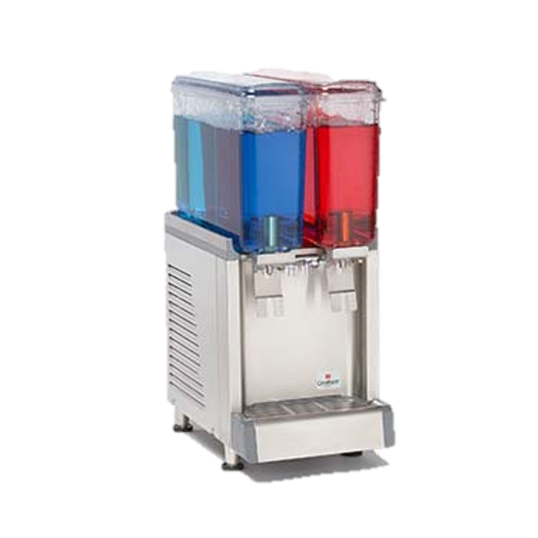 Grindmaster Cecilware Cold Beverage Dispenser Electric Two 2.4 Gallon Clear Plastic Bowls