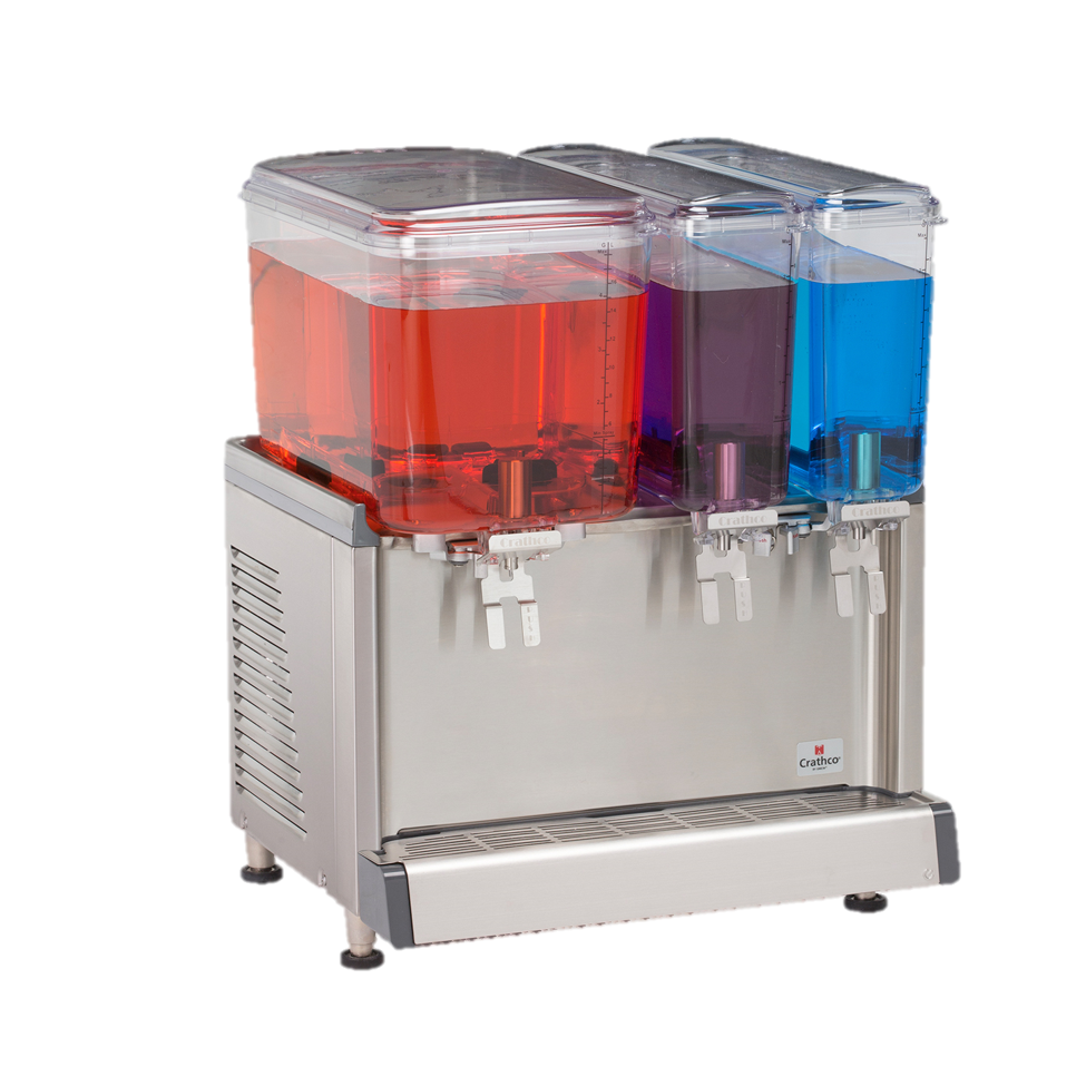 Grindmaster Cecilware Cold Beverage Dispenser Electric One Standard 4.75 Gallon & Two Mini 2.4 Gallon Clear Plastic Bowls