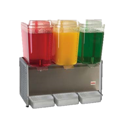 Grindmaster Cecilware Cold Beverage Dispenser Electric Three 5 Gallon Clear Polycarbonate Bowls & Covers
