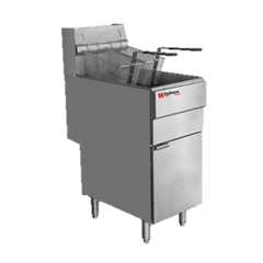 Iron Range Company IRF-50 LPG 50 Lbs. Commercial Free Standing Liquid  Propane Gas Fryer, 120,000 BTU, Stainless Steel, ETL Listed, Red
