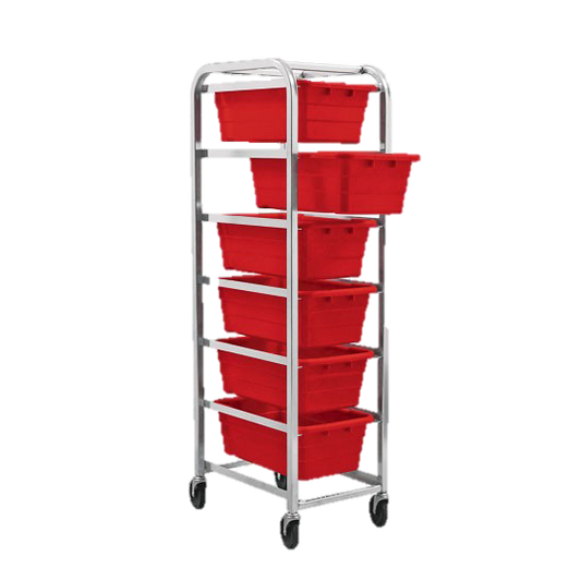 Quantum FoodService Tub Rack Mobile 71"H Red