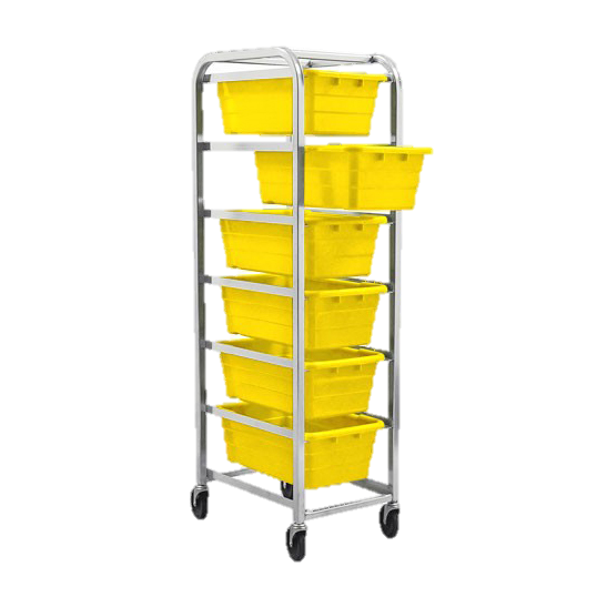 Quantum FoodService Tub Rack Mobile 71"H Yellow