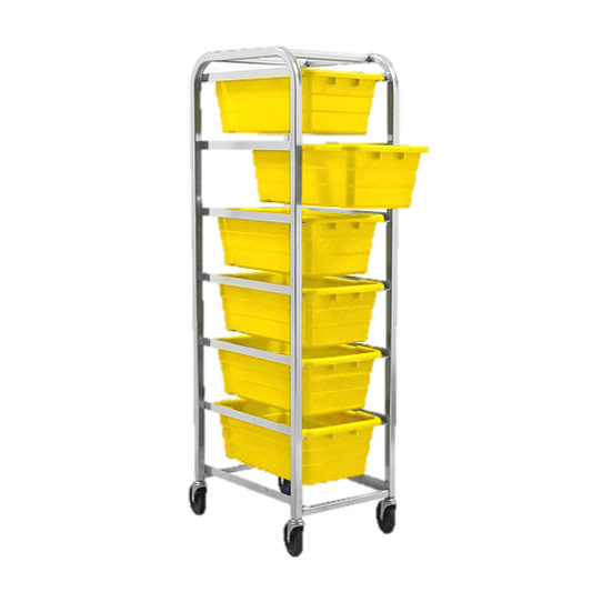 Quantum FoodService Tub Rack Mobile 71"H Yellow