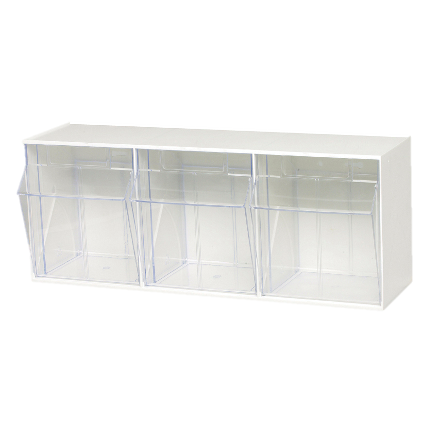 Quantum FoodService Organizer Bin Rack Three Compartment White