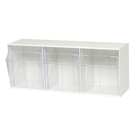 Quantum FoodService Organizer Bin Rack Three Compartment White