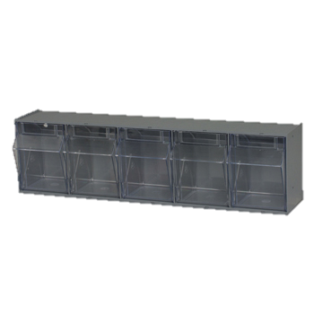 Quantum FoodService Organizer Bin Rack Five Compartment Gray