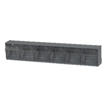 Quantum FoodService Organizer Bin Rack Six Compartment Gray