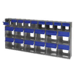Quantum FoodService Organizer Bin Rack 21 Compartment Gray