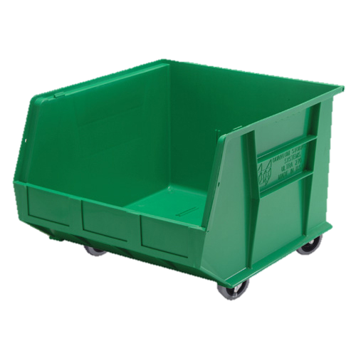 Quantum FoodService Shelf Bin 18" x 16.5" Green Casters