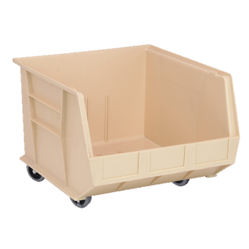 Quantum FoodService Shelf Bin 18" x 16.5" Ivory Casters