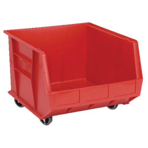 Quantum FoodService Shelf Bin 18" x 16.5" Red Casters