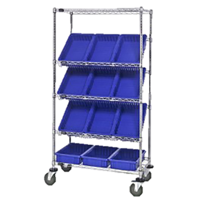 Quantum FoodService Wire Shelving Unit Twelve 3-1/2"H Bins