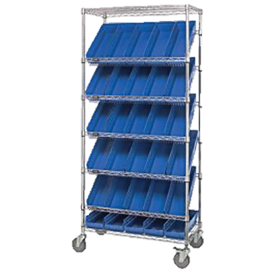 Quantum FoodService Wire Shelving Unit (30) 6-5/8"D Bins