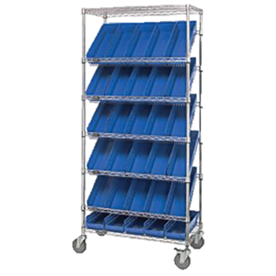 Quantum FoodService Wire Shelving Unit (24) 8-3/8"D Bins