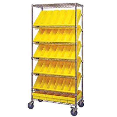 Quantum FoodService Wire Shelving Unit (30) 5-9/16"D Bins