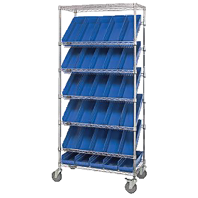 Quantum FoodService Wire Shelving Unit (18) 8-3/8"D Bins