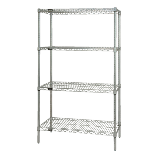 Quantum FoodService Wire Shelving Unit 36"W x 12"D Chrome Finish