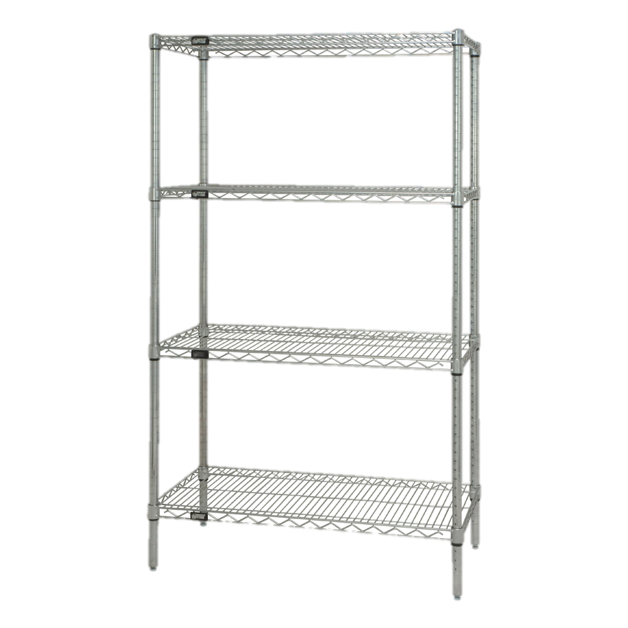 Quantum FoodService Wire Shelving Unit 36"W x 12"D Stainless Steel