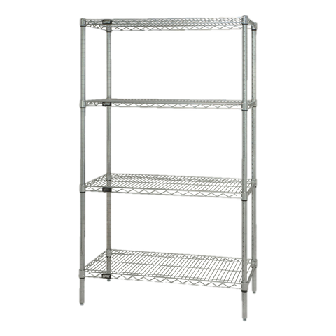 Quantum FoodService Wire Shelving Unit 36"W x 12"D Stainless Steel