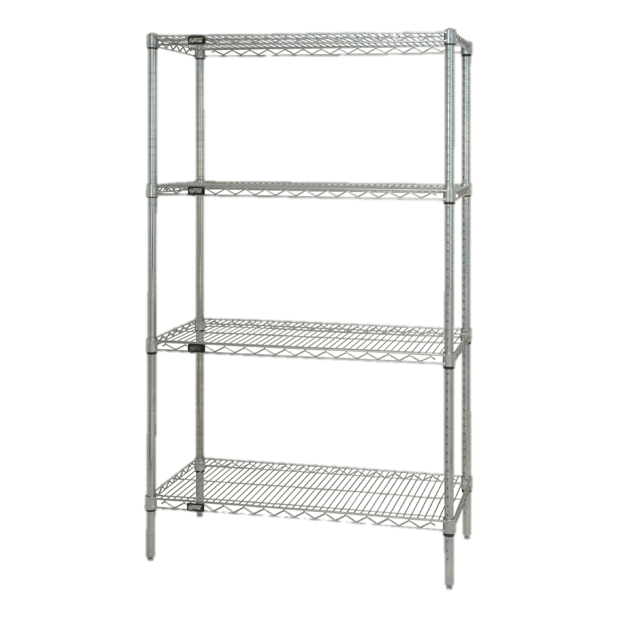 Quantum FoodService Wire Shelving Unit 48"W x 12"D Chrome Finish