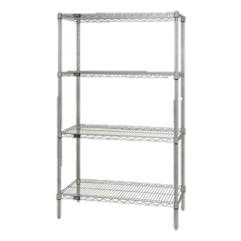 Quantum FoodService Wire Shelving Unit 48"W x 14"D Stainless Steel
