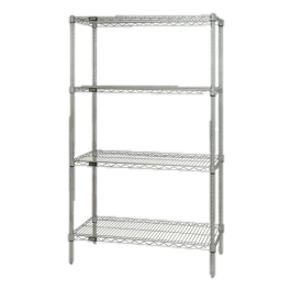 Quantum FoodService Wire Shelving Unit 72"W x 14"D Chrome Finish