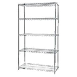 Quantum FoodService Wire Shelving Unit 48"W x 18"D Chrome Finish