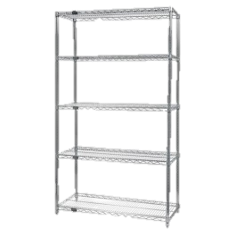 Quantum FoodService Wire Shelving Unit 36"W x 24"D Chrome Finish