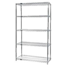 Quantum FoodService Wire Shelving Unit 48"W x 74"H Chrome Finish