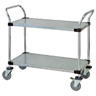 Quantum FoodService Metal Cart 42"W x 18"D Two Shelves