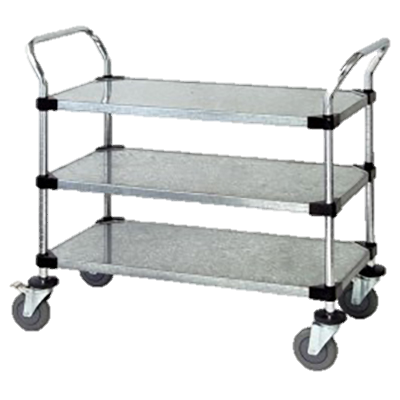 Quantum FoodService Metal Cart 42"W x 18"D Three Shelves