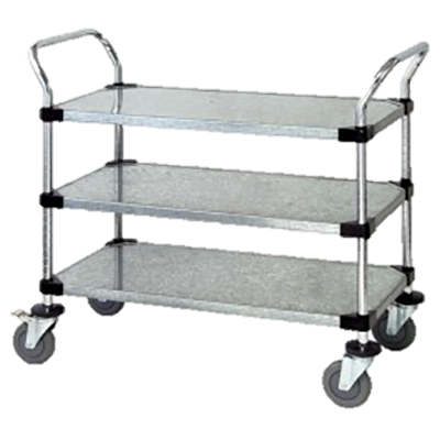 Quantum FoodService Metal Cart 48"W x 18"D Three Shelves