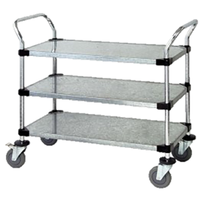 Quantum FoodService Metal Cart 42"W x 24"D Three Shelves