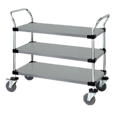 Quantum FoodService Metal Cart 36"W x 18"D Three Shelves