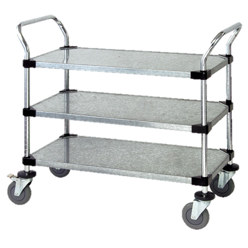 Quantum FoodService Metal Cart 42"W x 18"D Three Shelves