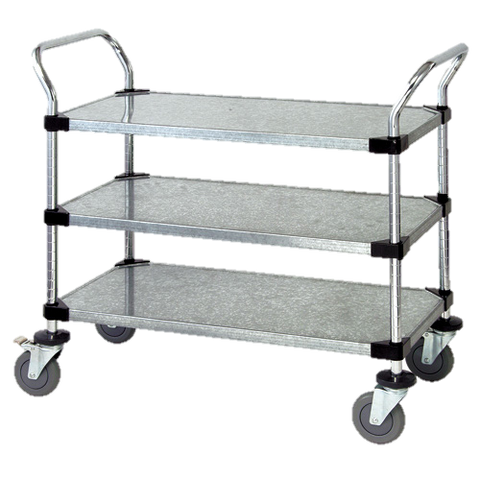 Quantum FoodService Metal Cart 42"W x 18"D Three Shelves