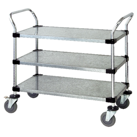 Quantum FoodService Metal Cart 48"W x 18"D Three Shelves